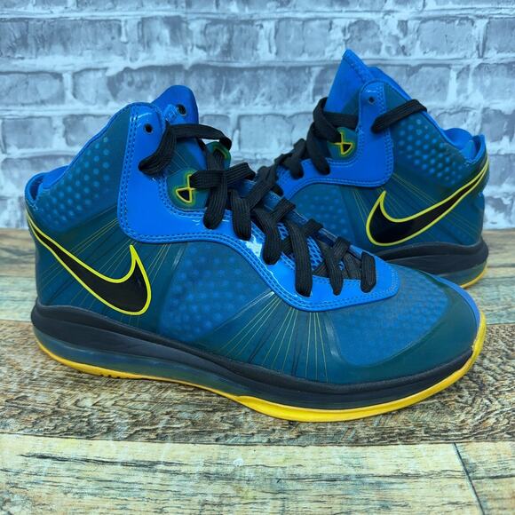 Nike Lebron VIII 8 V/2 Entourage Photo Blue Tour Yellow 429676-401 Mens Size 8 - Picture 2 of 11